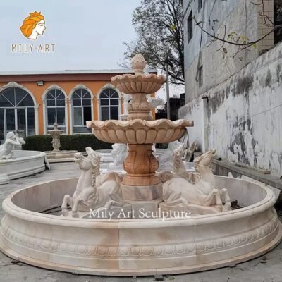marble horse fountain mily sculpture