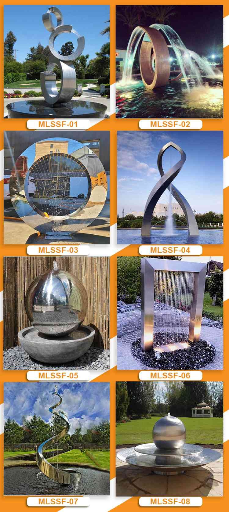 2.1.metal outdoor water fountains mily sculpture