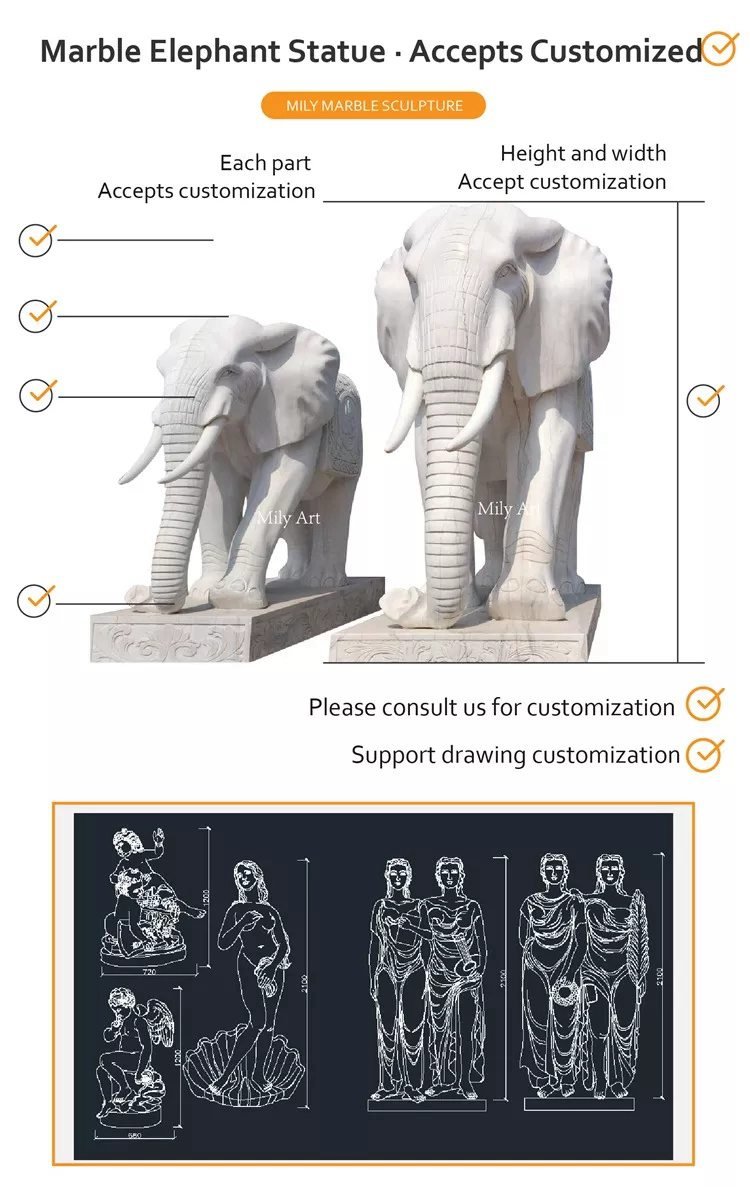 3.1.custom made outdoor elephant statues for sale mily sculpture