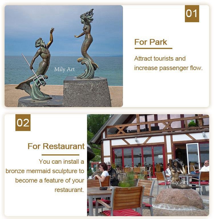 4.1. application sites of mermaid outdoor decor mily statue