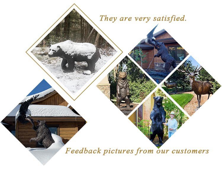 4.1.feedback of bronze bear statues mily sculpture