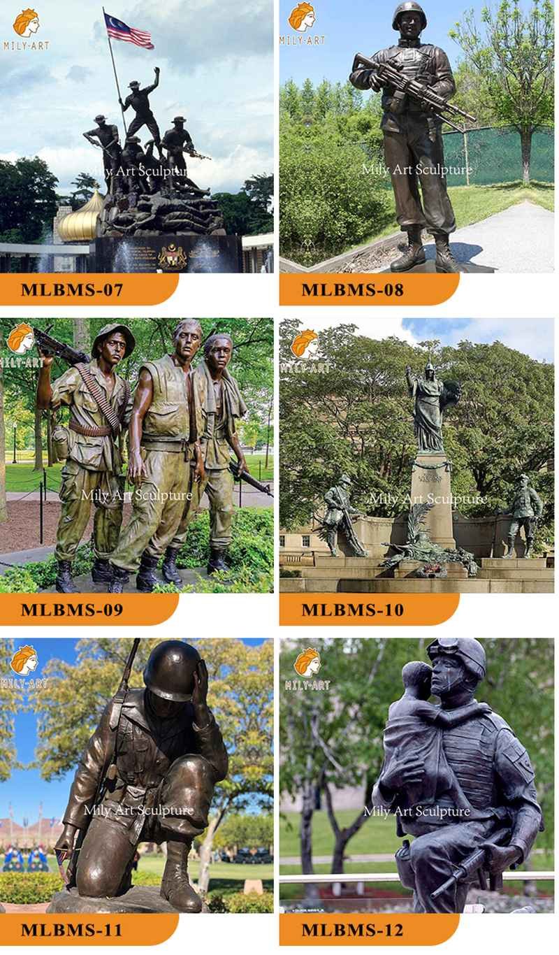 casting bronze life size military statues for memorial mlbs 079