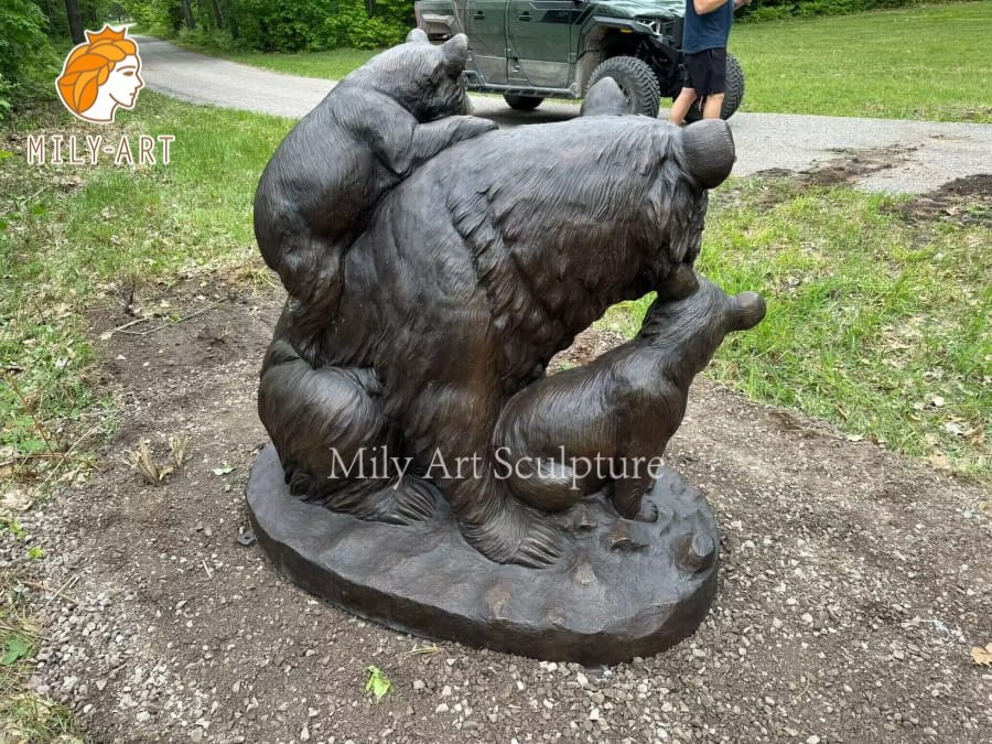 life size bronze bear family statue manufacturer mlbs 082