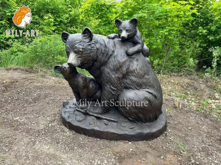 life size bronze bear family statue manufacturer mlbs 082