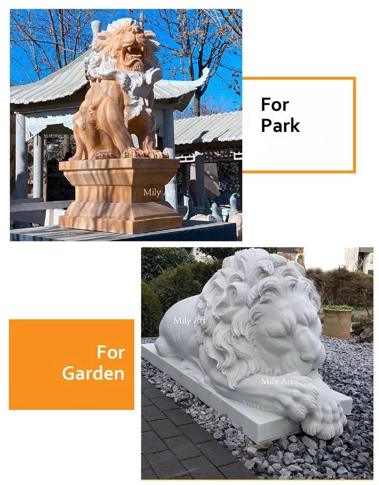1.2.marble lion statues application mily sculpture
