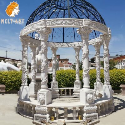 1.white marble gazebo mily sculpture