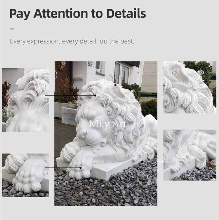 2.2.details of marble lion statues mily sculpture