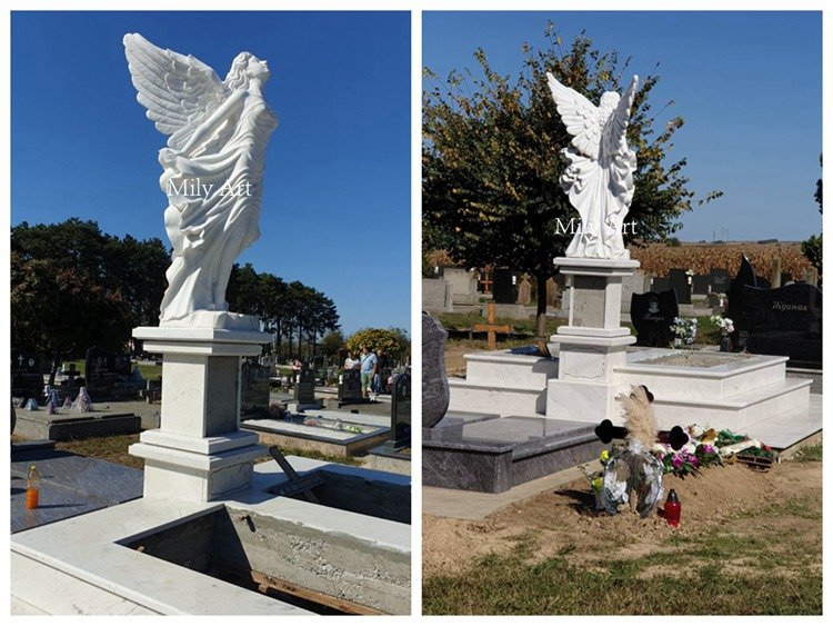 4.1.feedback of the marble angel statue mily sculpture