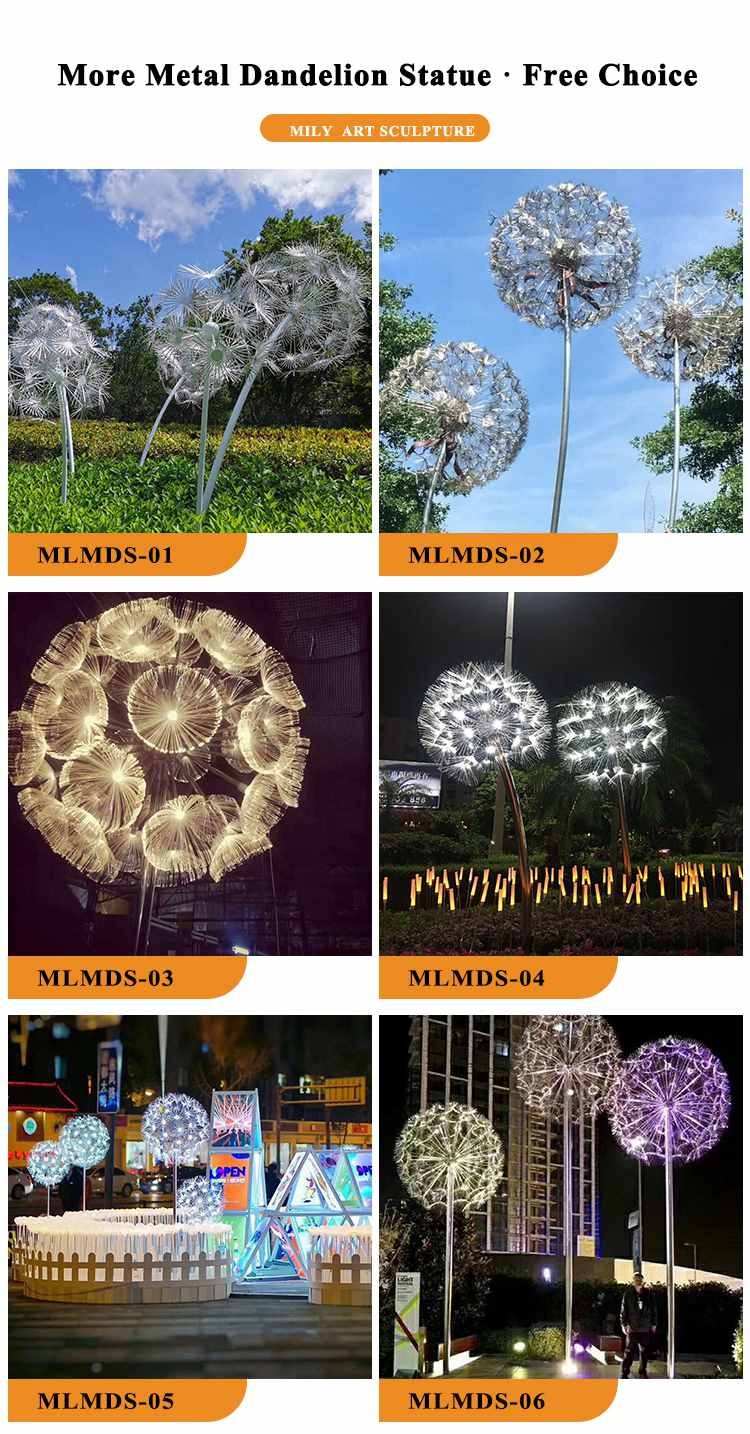 3.1. more options of metal dandelion sculpture-Mily Sculpture