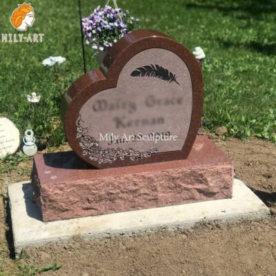 1.granite heart headstone-Mily Sculpture