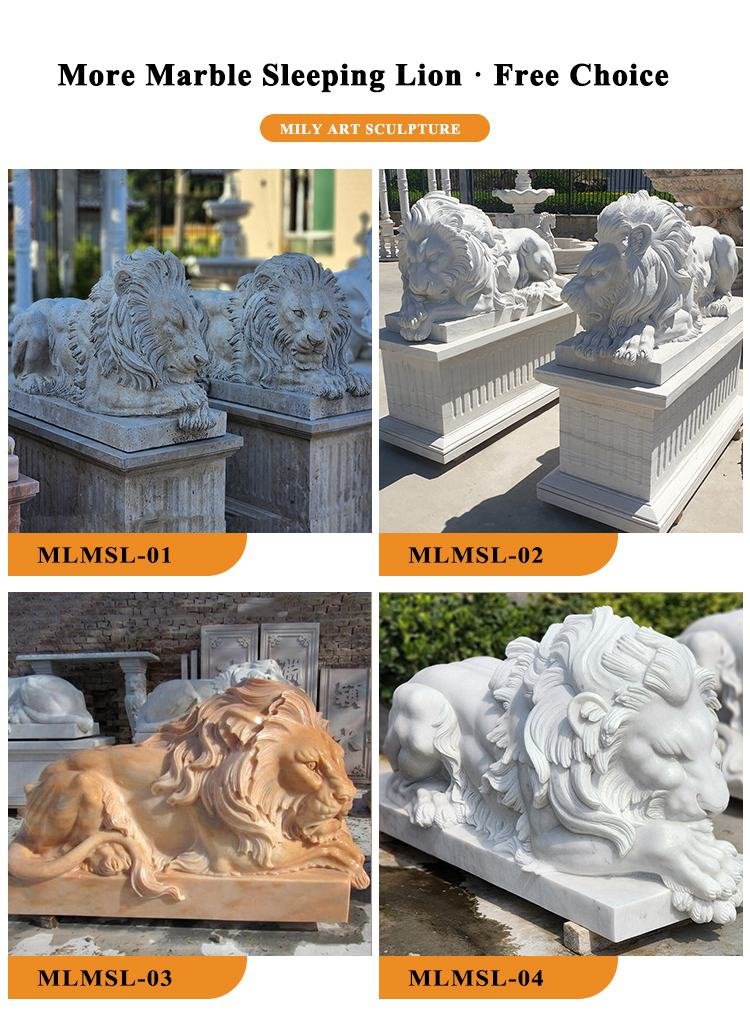 3.1.marble lion statues for sale-Mily Sculpture