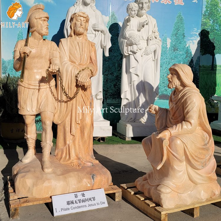 1.first station jesus is condemned to death mily statue