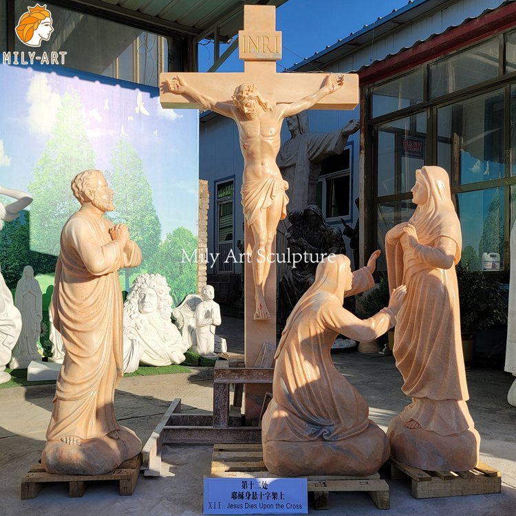 12. twelfth station jesus dies on the cross mily statue