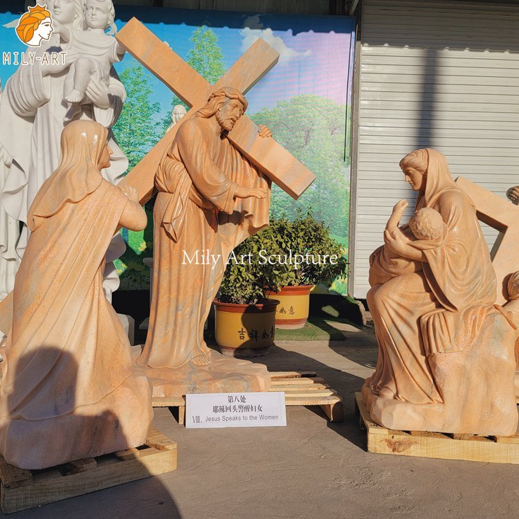 8. eighth station jesus meets the women of jerusalem mily statue