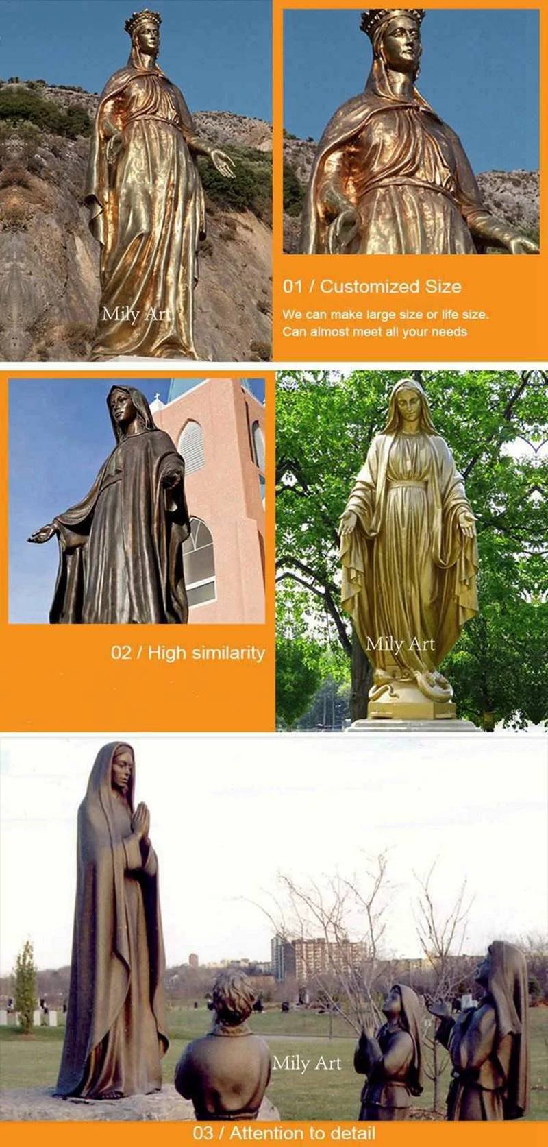 Custom Bronze Mary Statues
