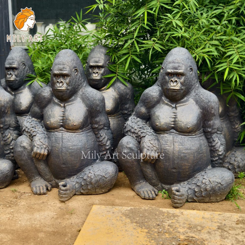 bronze casting gorilla statue