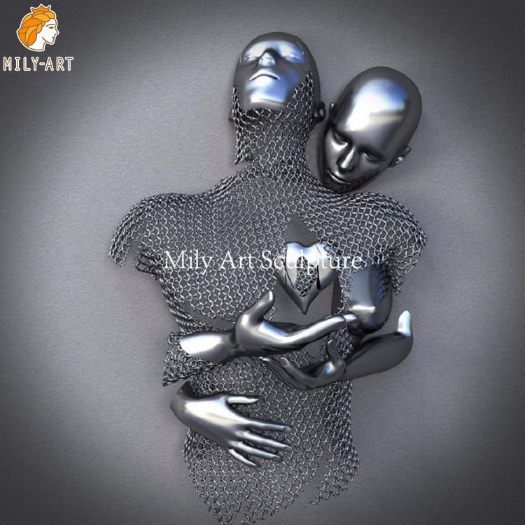 modern abstract stainless steel wall sculpture art decor manufacturer mlss 083