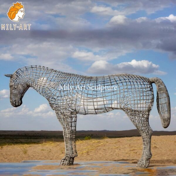 Modern Metal Wire Horse Sculpture - Milystatue