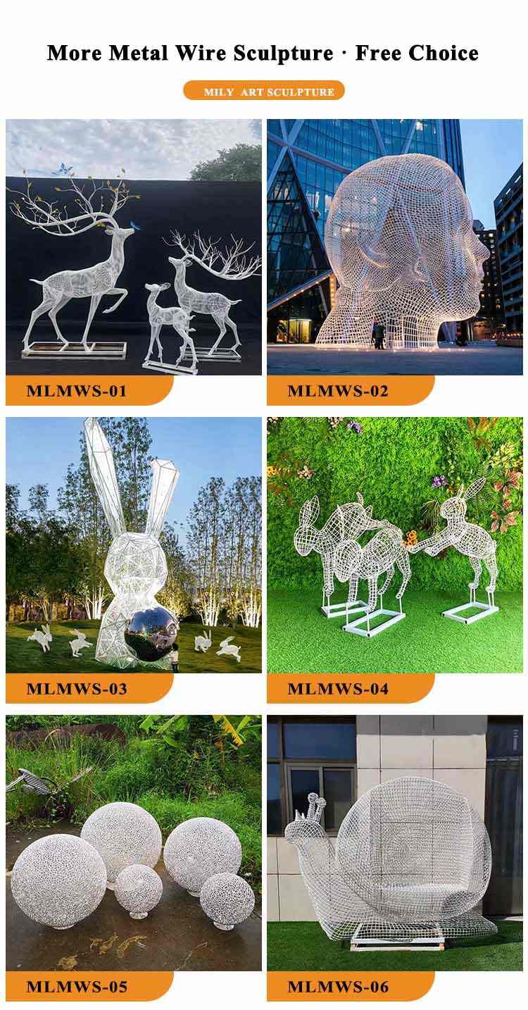 outdoor modern metal wire horse sculpture supplier mlss 085