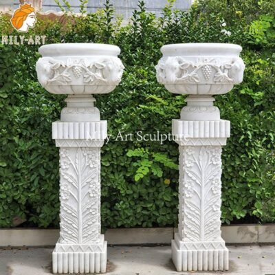 1.white marble planter