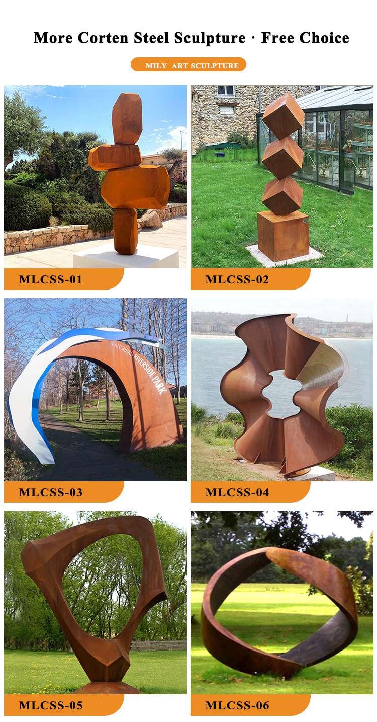Corten steel garden sculptures