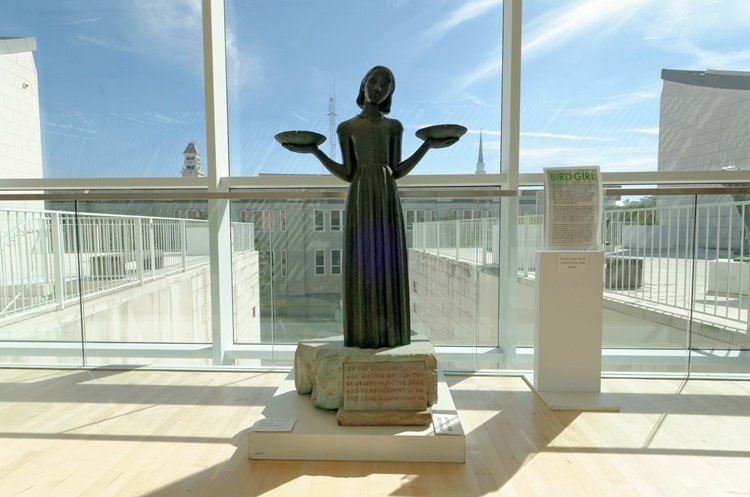 bronze bird girl statue for indoors-Mily Statue