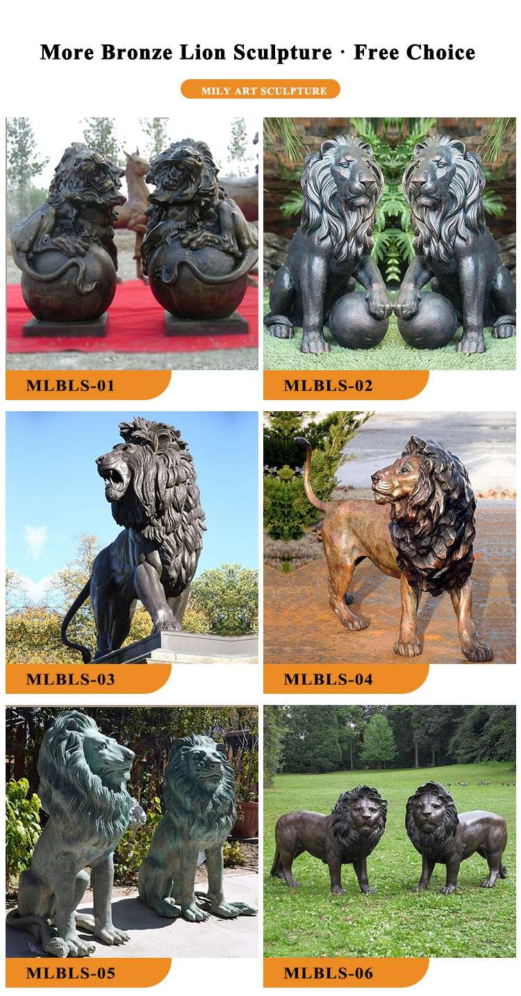 bronze lion statues-Mily Statue