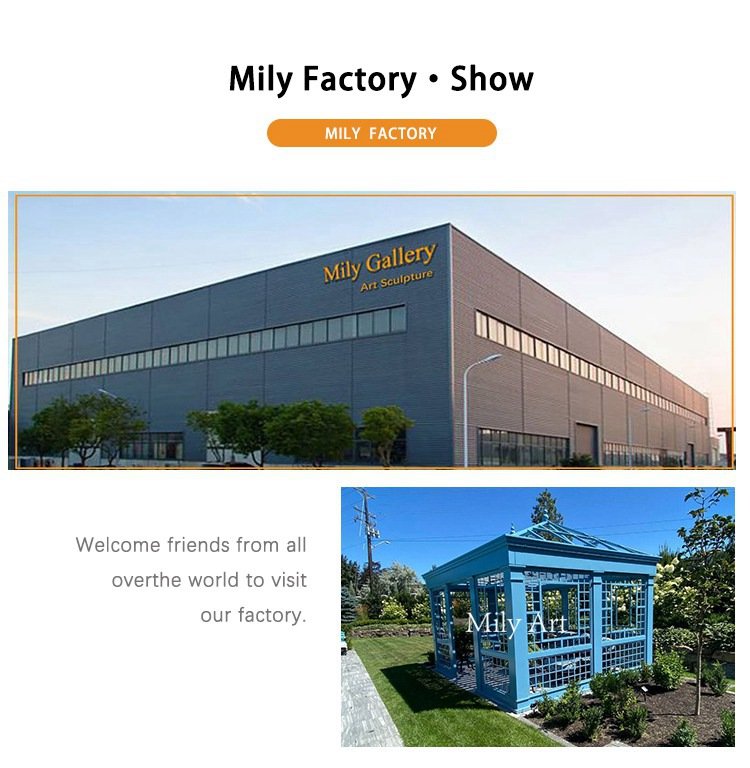 4.1. production site for making outdoor wrought iron gazebos-Mily Factory