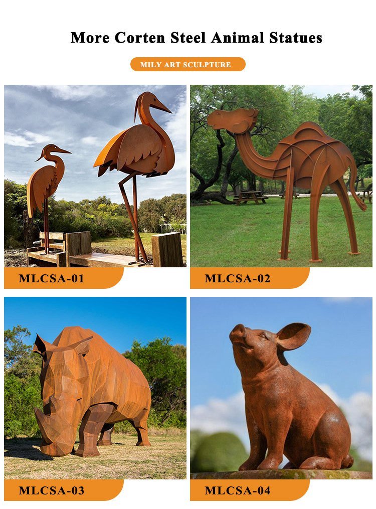 corten steel animal sculptures-Mily Statue