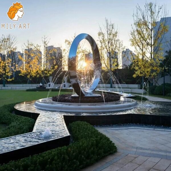 Large Metal Outdoor Circle Ring Fountain Factory Supplier - Milystatue