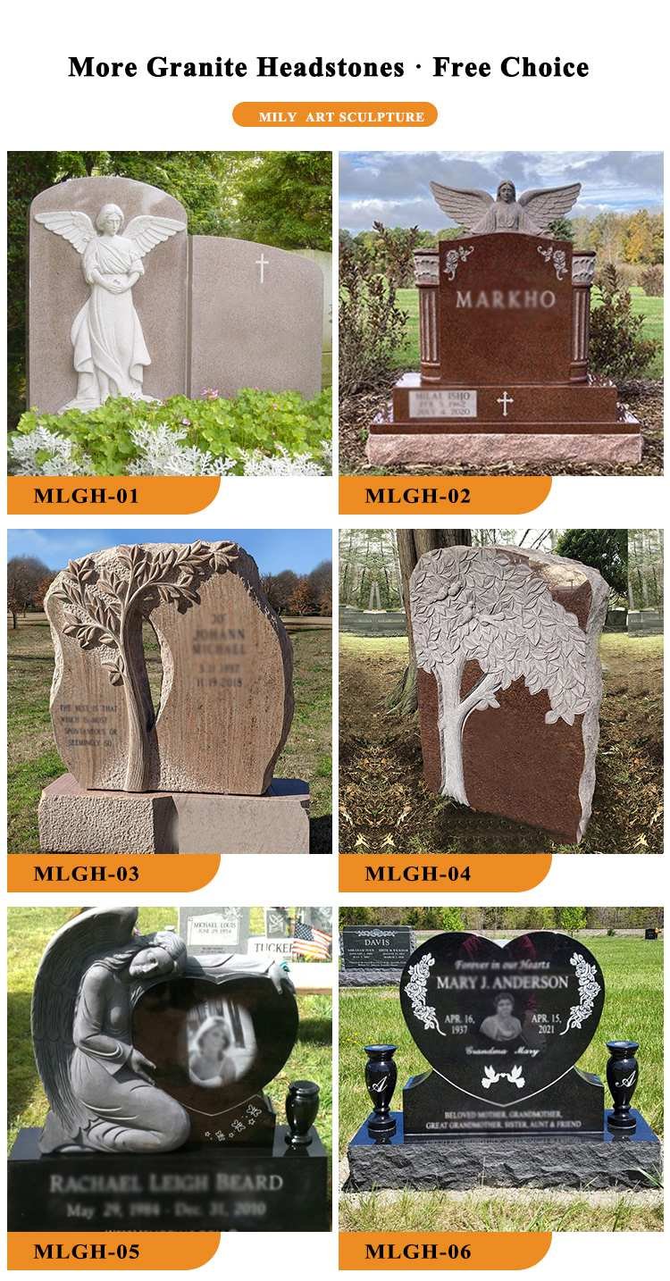 more granite headstone designs for your choices-Mily Statue
