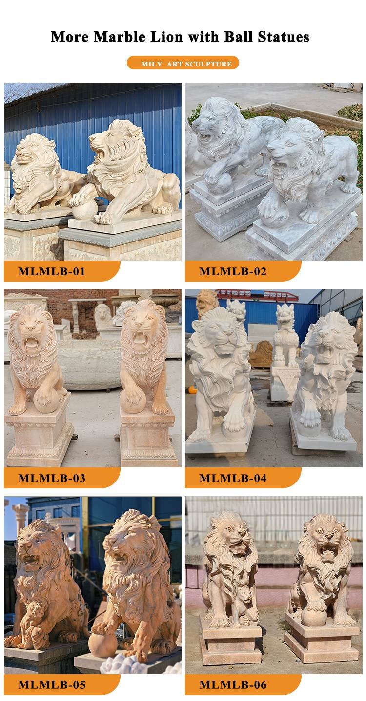 more marble lion statues-Mily Statue