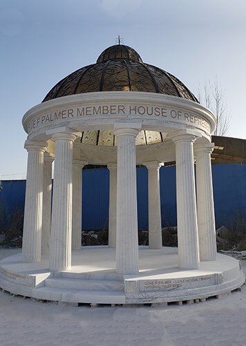 large white marble gazebo mily statue