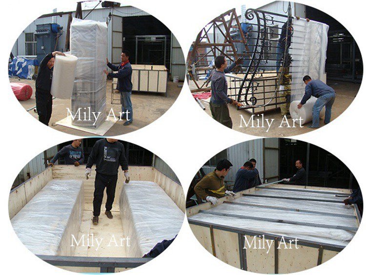 strong packing for the black iron stair railings-Mily Statue