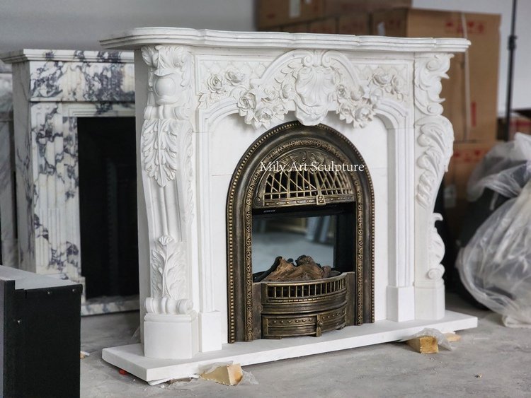 10. marble fireplace mantel