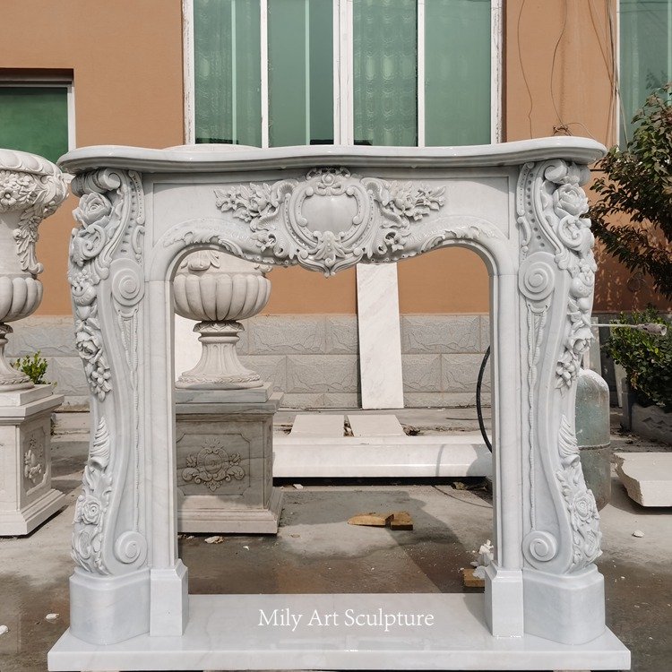 7.3. marble fireplace mantel