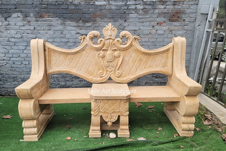 9. beige marble bench 1