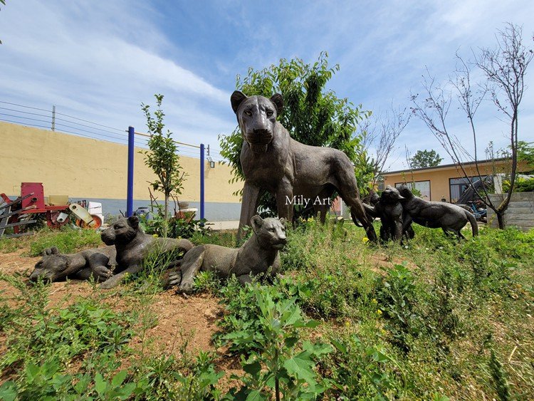 9. bronze lion statues