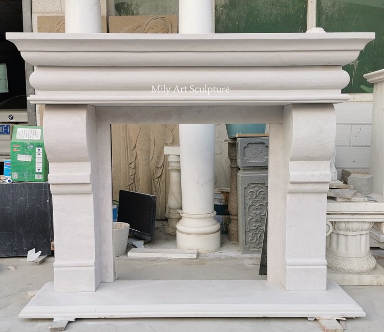 9. marble fireplace mantel