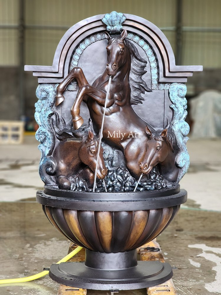 water testing for the bronze horse wall fountain-Mily Statue
