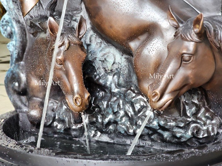water testing for the bronze horse wall fountain-Mily Statue.