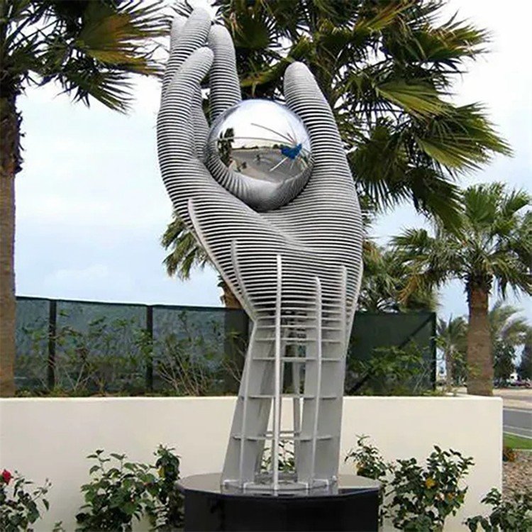 3. stainless steel sculptures