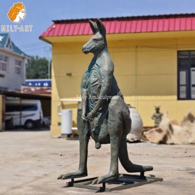 1. bronze kangaroo sculpture