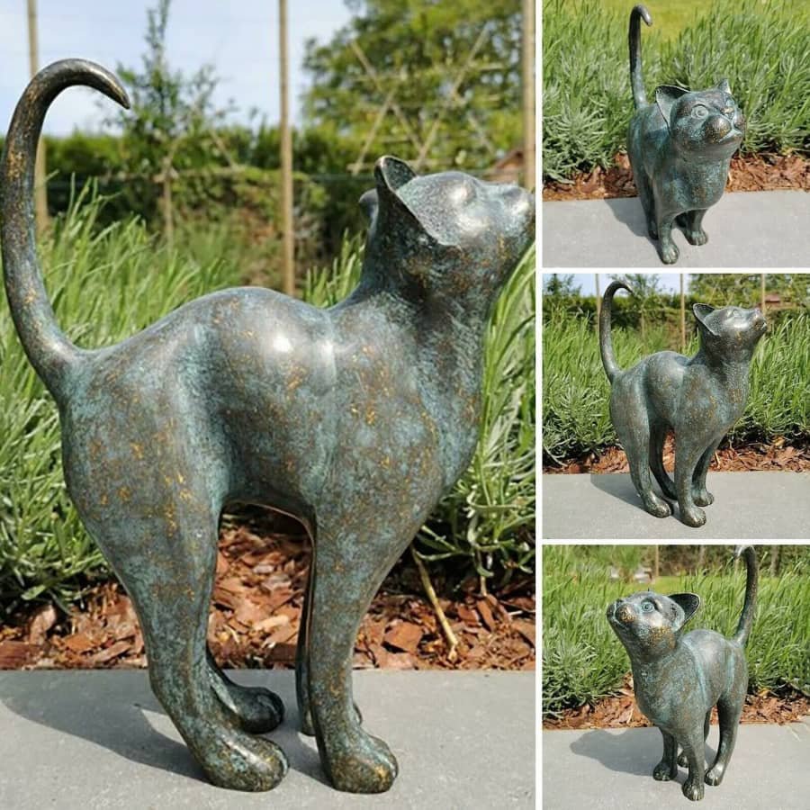 bronze cat statue mily