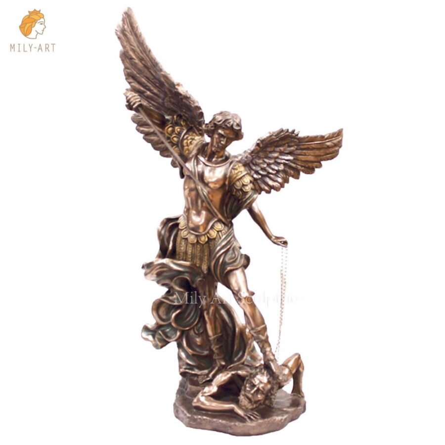 life size bronze statue of archangel michael mlbs 140