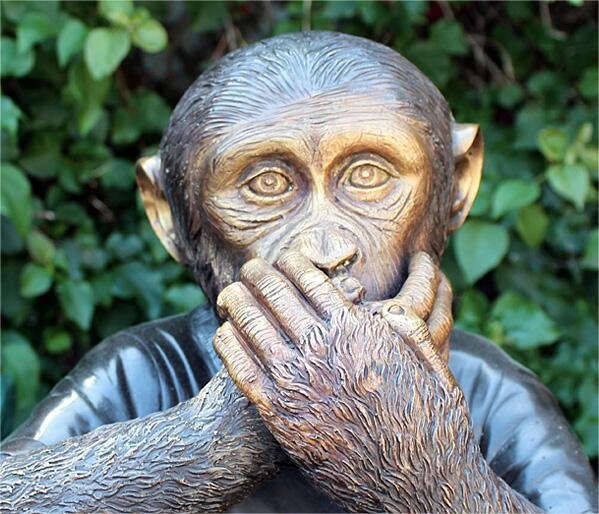 famous animal statue life size bronze three wise monkeys statue mlbs 161