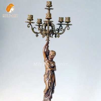 vintage art nouveau antique bronze lady lamp statue mlbs 166
