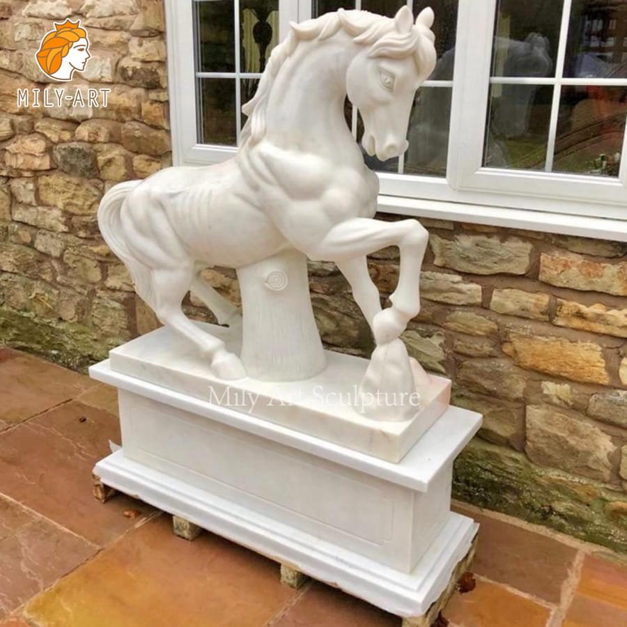 large real size hand carved marble horse statue mlms 247