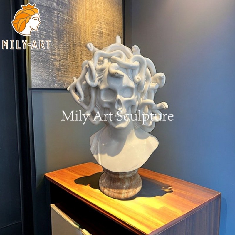 custom white marble medusa head bust for sale