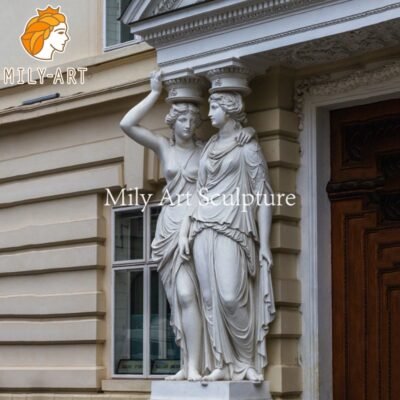 Beautiful Hand Carved Marble Caryatid Pillars for Homes (1)